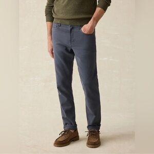 Faherty Blue Cotton Blend Slim Straight Chino Pants 33W